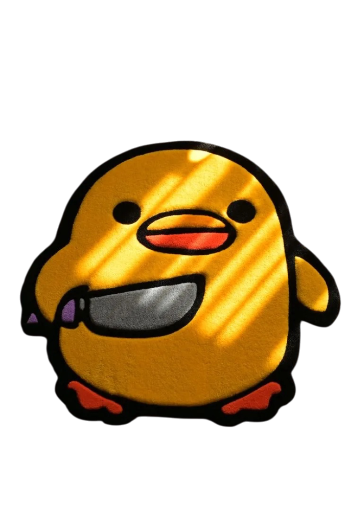Tapete personalizado de tufting del pato con cuchillo hecho a mano en Colombia por Max Tufting
